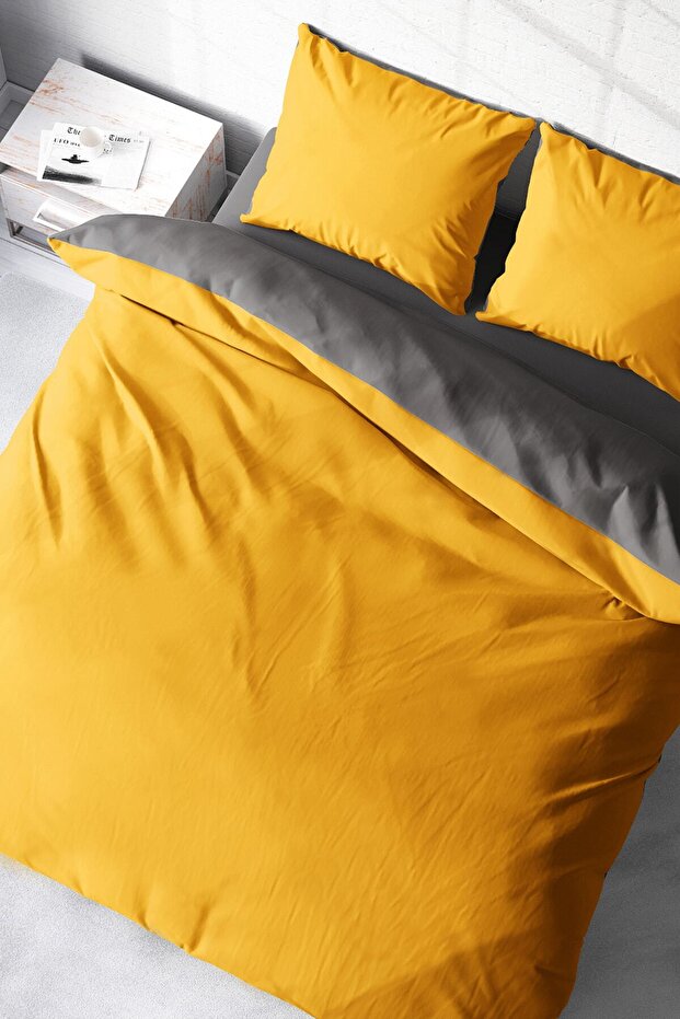 King Size Deluxe Double-Sided Cotton Ranforce Double Duvet Cover Set 220X240Cm