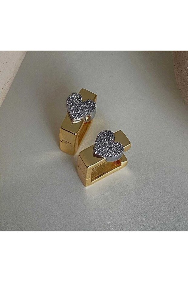 Mini Kalp Detay Küpe - 1