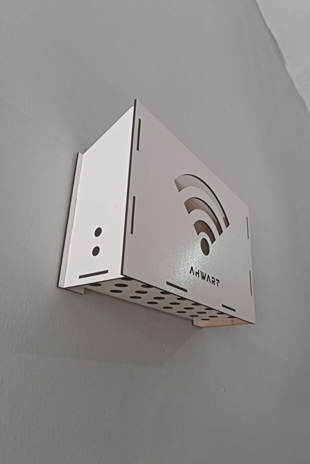Dekoratif Ahşap Modem Saklama Kutusu Modem Rafı - 4