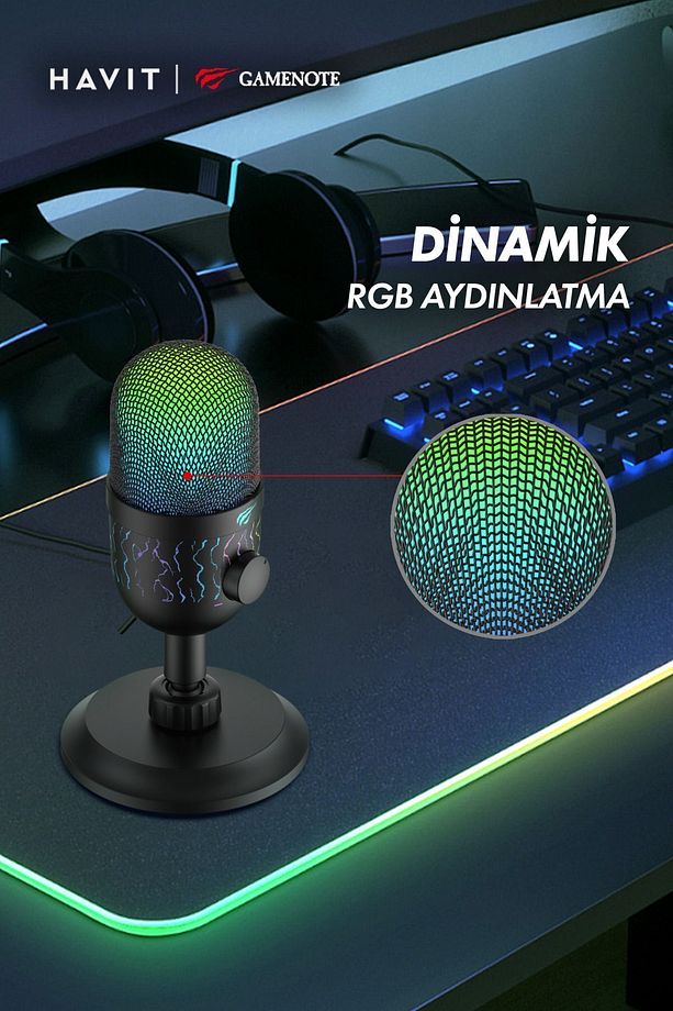 Gamenote GK52 RGB Gaming Profesyonel Oyuncu Yayıncı Mikrofonu - 3