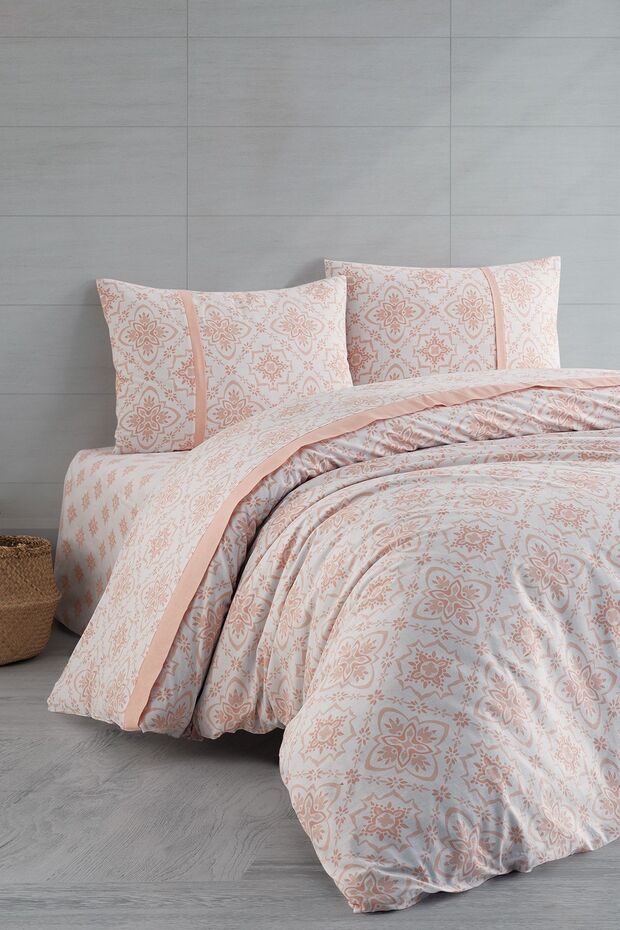 Unique Salmon 100% Cotton King Size Duvet Cover Set