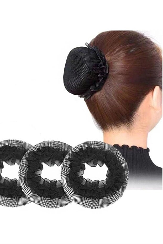 شبكة كعكة شعر سوداء اللون - شبكة رفيعة