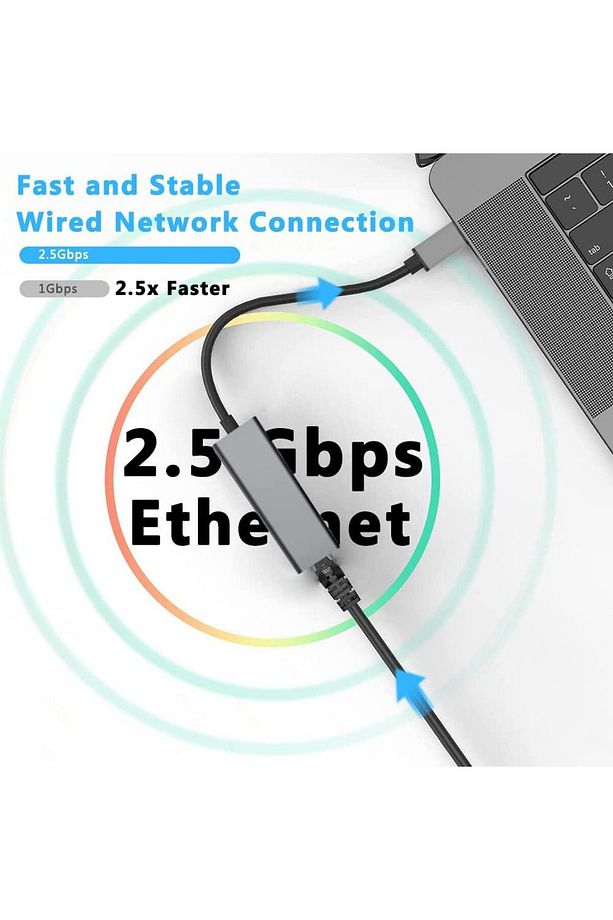 MT73 USB 3.2 Gen 1 to 2500Mbps RJ45 Ethernet Adaptör Mac Windows Uyumlu Alüminyum Kasa - 2