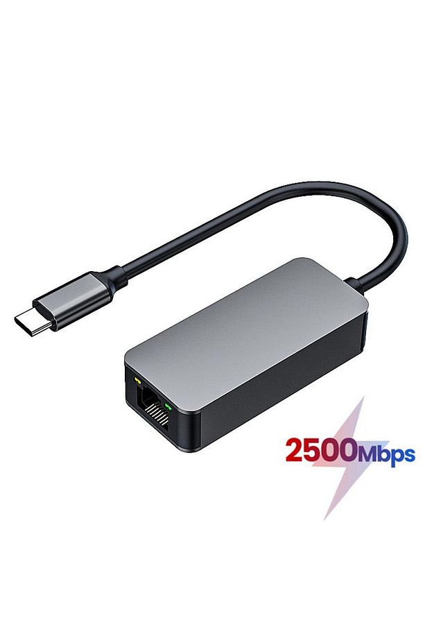 MT74 Type-C Gen 1 to 2500Mbps RJ45 Ethernet Adaptör Mac Windows Uyumlu Alüminyum Kasa - 1