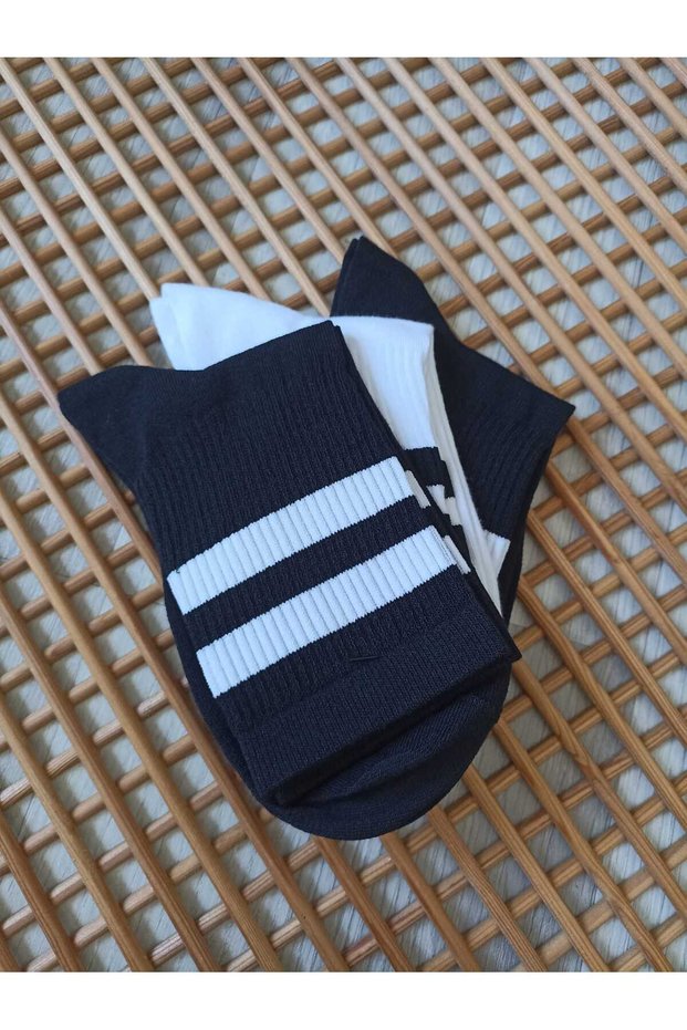 Combed Cotton Cuffed Tennis Women's 3 Pairs Seamless Socks