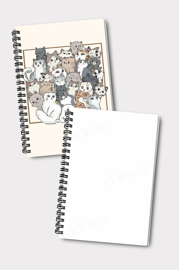 Spiralli Çizgisiz Okul Defter Seti, A5 Boyutunda 50 Yaprak 100 Sayfa 4'lü Set, Çizgisiz Defter Seti - 3