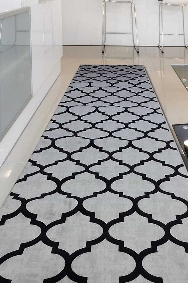 Halı Lidya Gri Kaymaz Taban Yıkanabilir Kesme Yolluk Salon Koridor Banyo Mutfak Halısı - 3