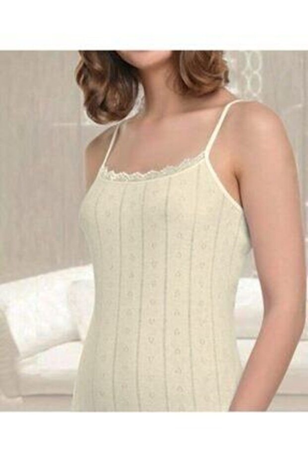 قميص داخلي بحزام من قماش الجاكار مكون من قطعتين - 1