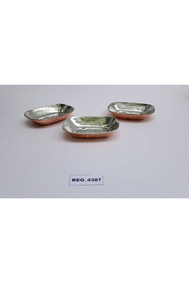 Kahvaltı -meze Için Kalın Bakır 15x10 Cm Dikdörtgen Tabak Beg_4387 - 7
