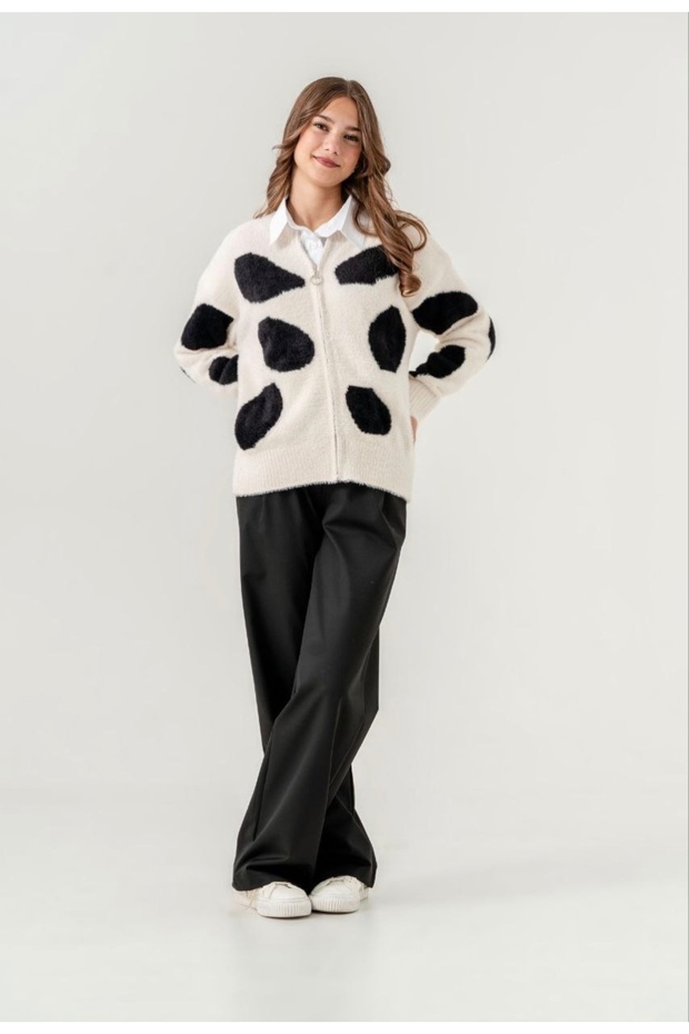 Limi̇ Girl's Soft Texture Angora Cardigan Jacket