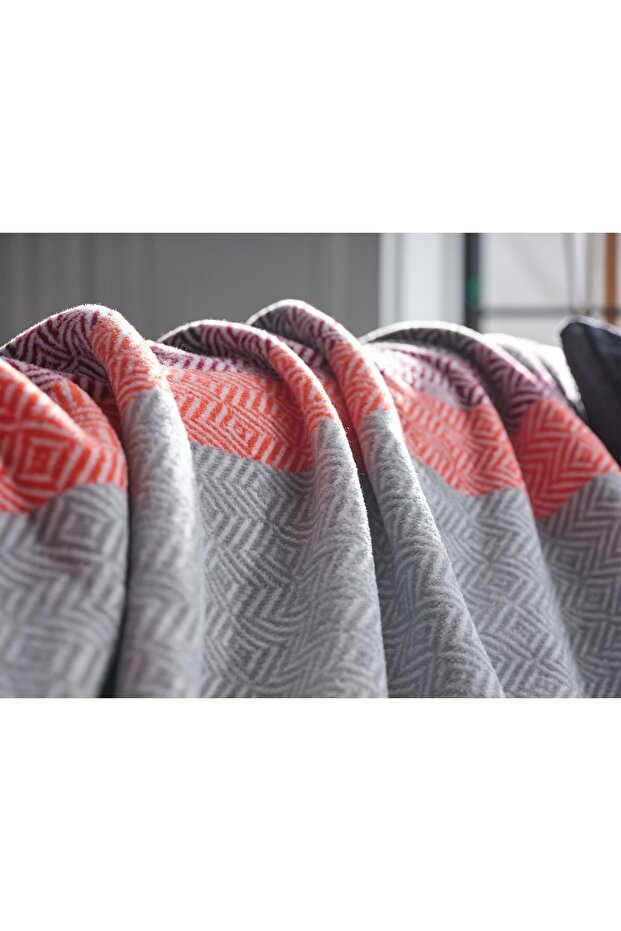 Nida Tek Kişilik Battaniye - Nar Çiçeği - 2