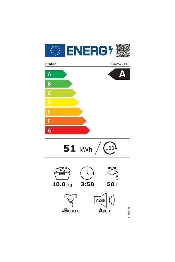 CGA252ZXTR A Enerji Sınıfı 10 kg 1200 Devir Çamaşır Makinesi - 4