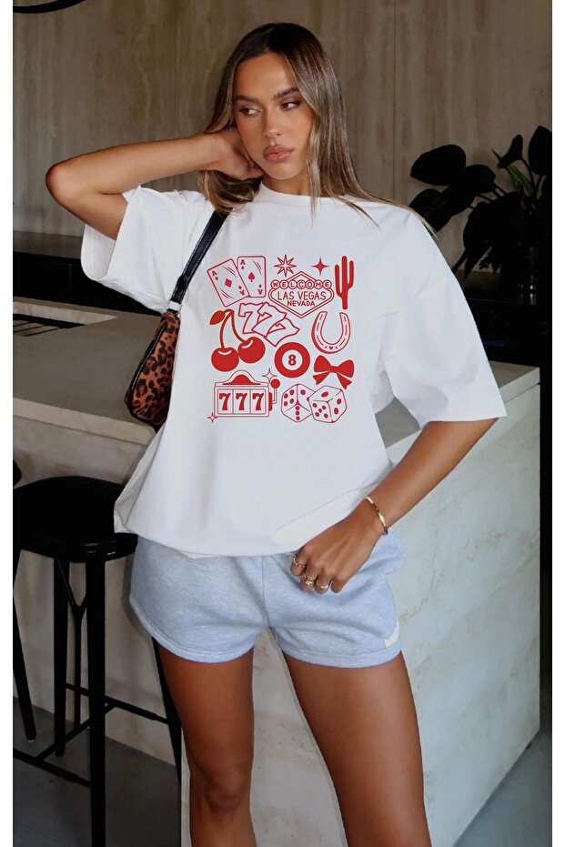 Printed Organic Cotton Oversize Cut T-Shirt