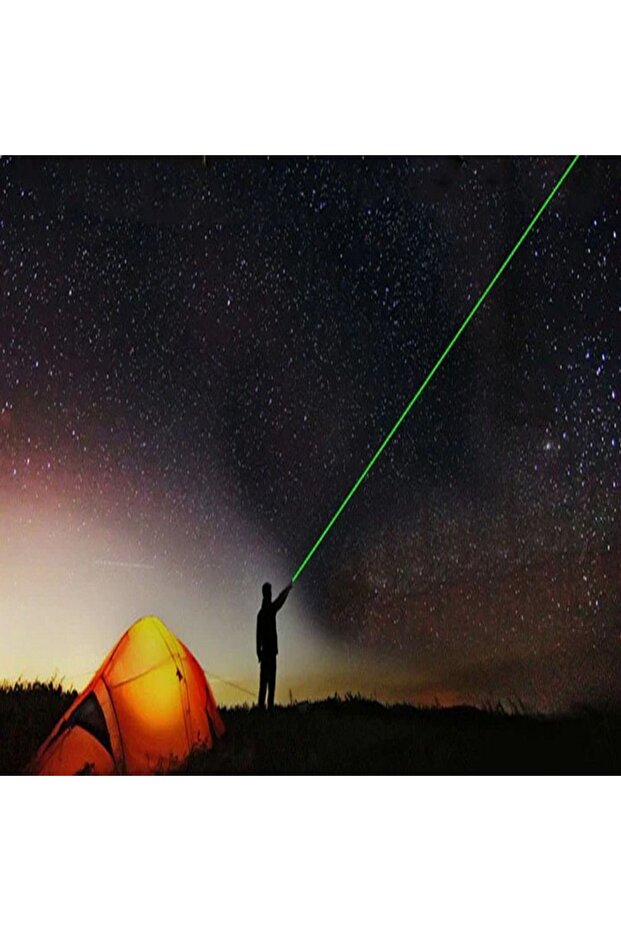 15 Km Menzilli AAA Pilli Tek Başlıklı Yeşil Lazer Pointer 2 Adet Pil Hediye - 6