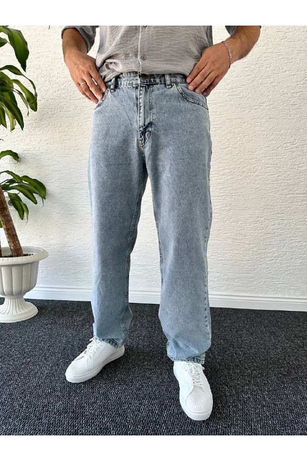 Mavi Kar Yıkama Baggy Kot Pantolon - 2
