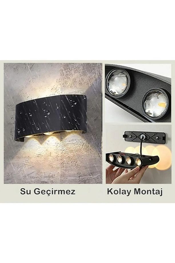 Hl-5602 12w 8'li Çift Yönlü Duvar Aplik Tepegöz Aplik Günışığı Dekoratif Lamba - 3
