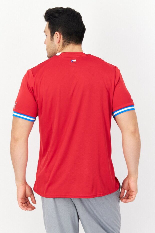 Pánsky futbalový dres s krátkym rukávom športového oblečenia, červený - 4