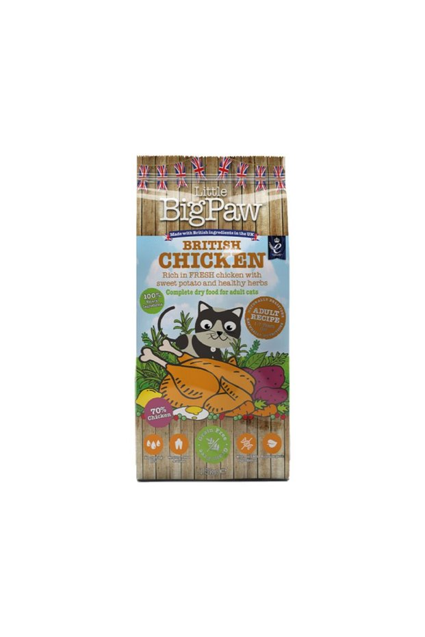 Little Big Paw British Chicken Complete Dry Food for Adult Cats, 1.5 Kg