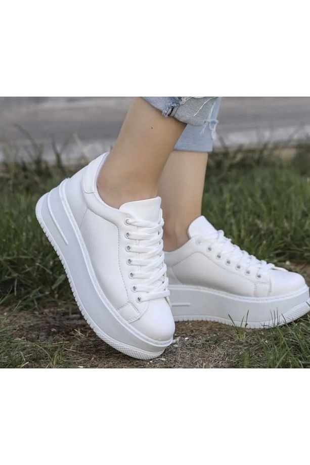 Yüksek Tabanlı Spor Ayakkabı kadın kalın tabanlı spor ayakkabı kadın kalın tabanlı beyaz sneaker - 3