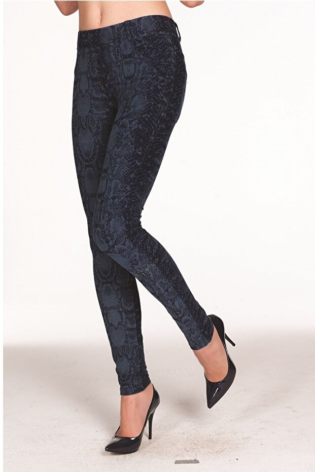 Women's Cotton Dark Blue Jean Pants Leggings - 4730