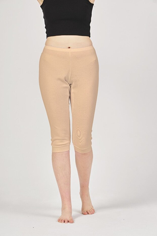 Women's Cotton Ribbed Classic Knee Length Bottom -3931