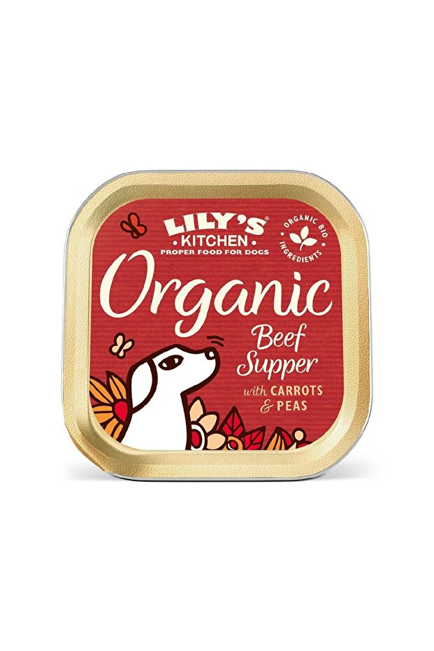 Organic Beef Supper Wet Dog Food with Carrots & Peas, 150g