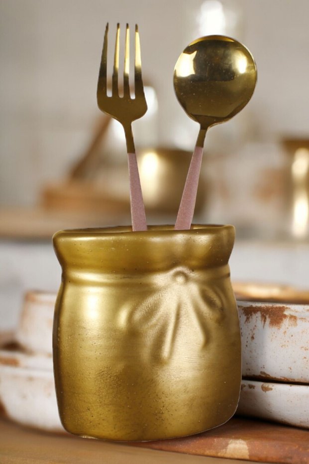 Countertop Spoon Holder Modern Countertop Spoon Holder Decorative Vertical Spoon Holder Antique Gold Color Model 8