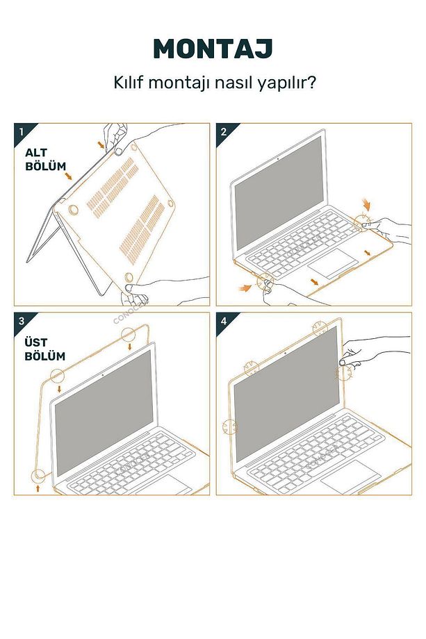 Macbook Air 13.3 M1 2020 Uyumlu Kapak Kılıf 360 Derece Tam Koruma A1932/A2179/A2337 - 6