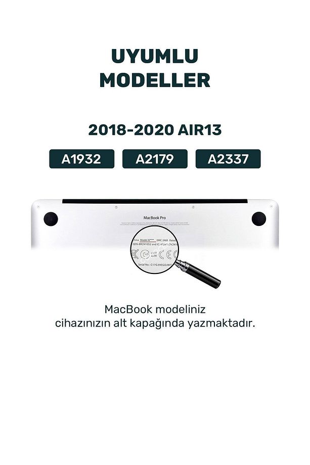 Macbook Air 13.3 M1 2020 Uyumlu Kapak Kılıf 360 Derece Tam Koruma A1932/A2179/A2337 - 7