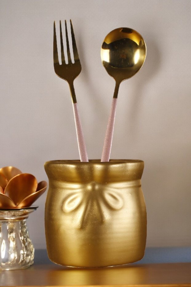 Countertop Spoon Holder Modern Countertop Spoon Holder Decorative Vertical Spoon Holder Gold Color Model 8