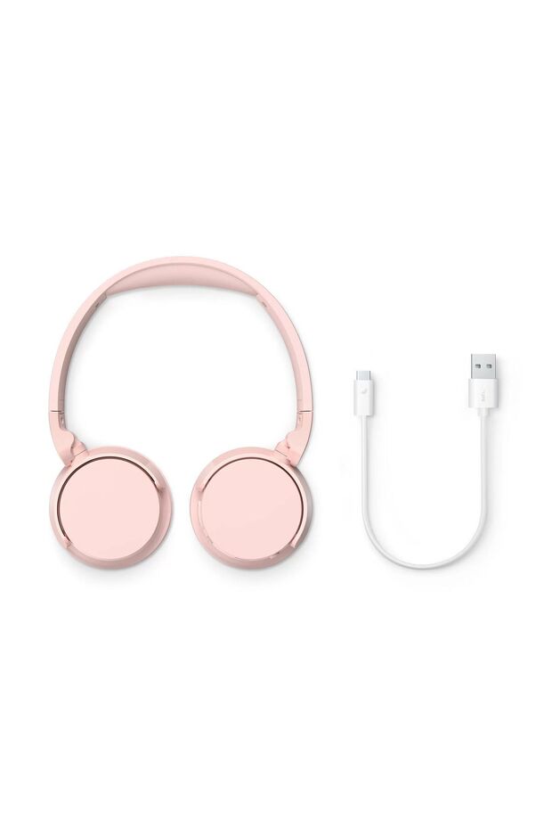 Tah4209 Kablosuz Kulak Üstü Kulaklık Dinamik Bas, Bluetooth, Net Arama, 55 Saat Kullanım -pembe - 7
