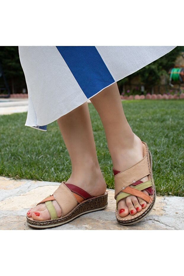 Orthopedic Leather Women's Slippers 11345