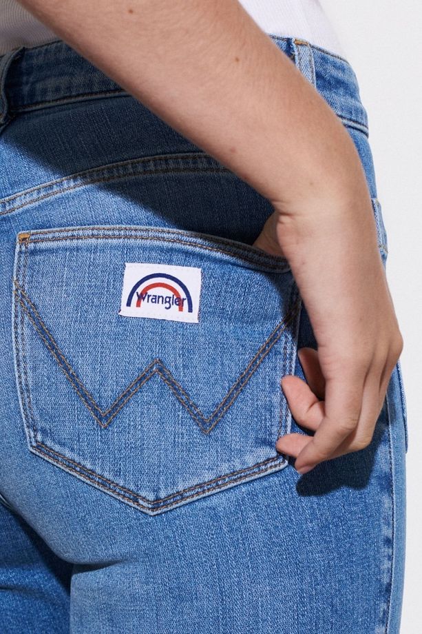 Flare Fit Yüksek Bel İspanyol Paça Cep Detaylı Kadın Mavi Pamuklu Esnek Jean Kot Pantolon - 5
