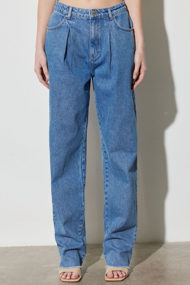 Straight Fit Straight Cut 100% Cotton Regular Waist Light Blue Jean Jeans