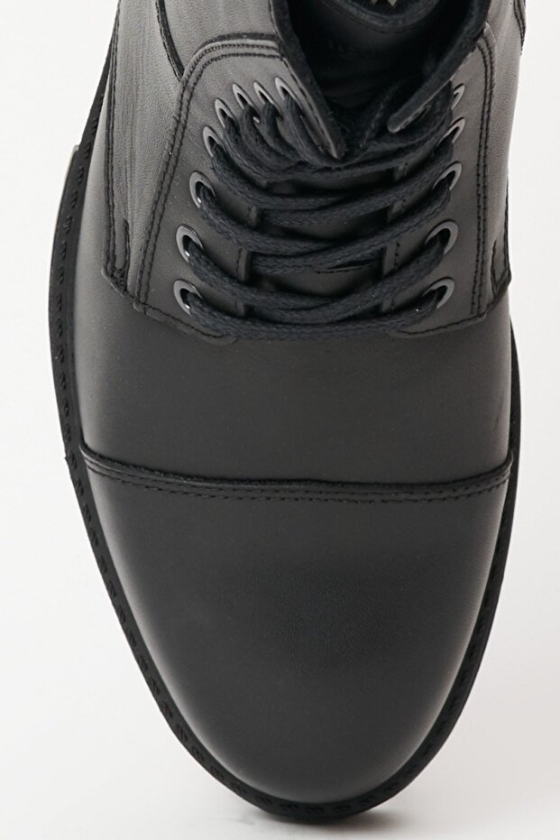 %100 Deri Siyah Postal Bot - 3