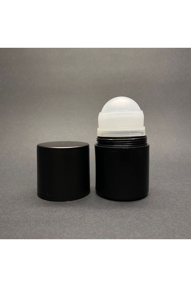 50 CC SİYAH PLASTİK ROLL-ON ŞİŞESİ SİYAH KAPAKLI BİLYELİ TAKIM - 3 ADET - 1