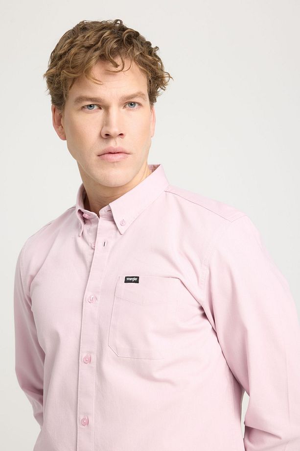 Regular Fit Normal Kesim %100 Pamuk Pembe Gömlek - 2