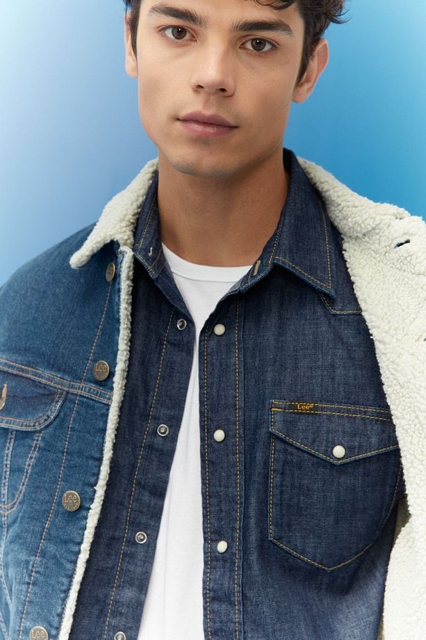 Regular Fit Normal Kesim Mavi Sherpa Jean Kot Ceket - 4