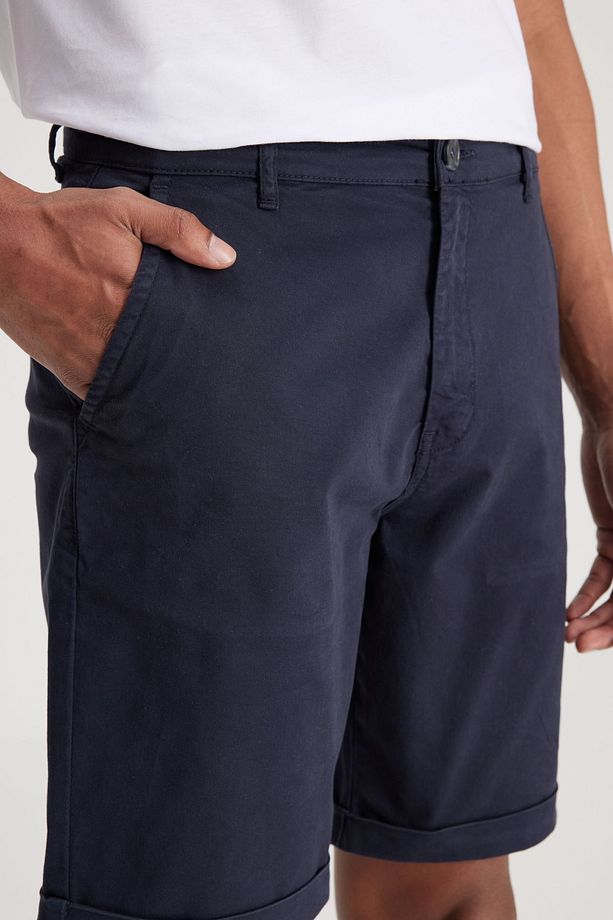 Regular Fit Normal Kesim Normal Bel Lacivert Şort - 3