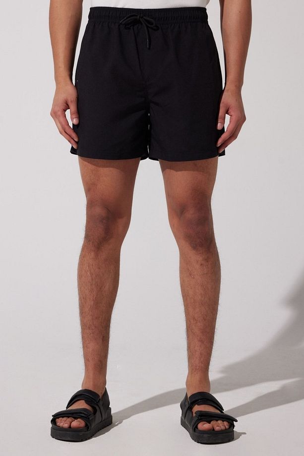 Regular Fit Siyah Erkek Deniz Şortu - 1