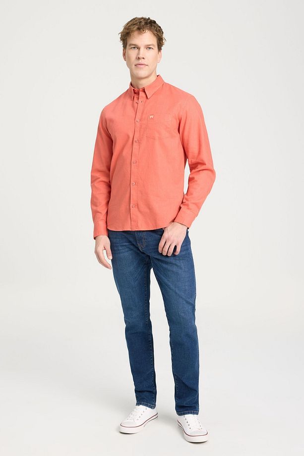 Regular Fit Normal Kesim Turuncu Gömlek - 3