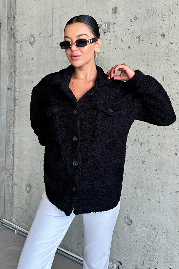 Women's Lamb Teddy Buttoned Jacket