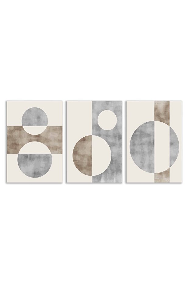 Dekoratif Bohem Retro Art Minimal 3lü Set Tablosu - MNT121 - 2
