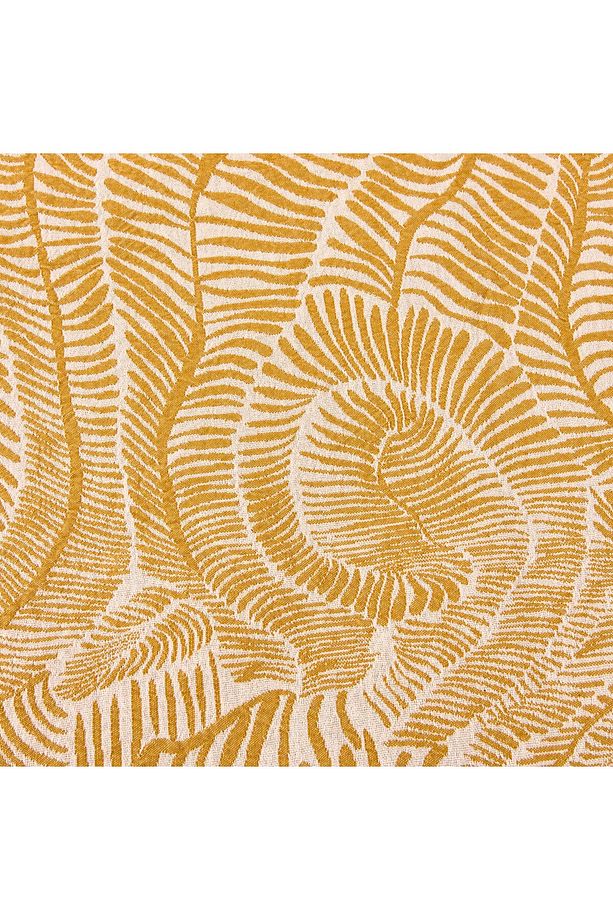 Soft Yaprak Desenli Çift Kişilik Yatak Örtüsü - Sarı - 225x250 cm - 2