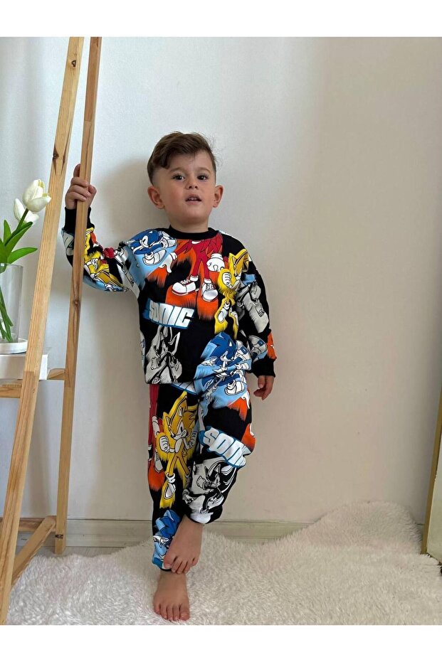 طقم للأولاد - طباعة سونيك - 3