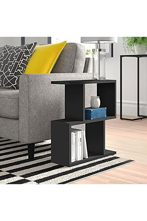 Versatile Asymmetrical Side Table Black Colour  for Modern Spaces - 1