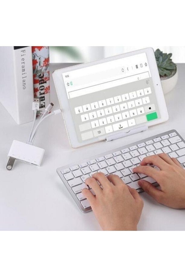 Fxn-1032 Pro Type-c Lightning Usb-a To 2x Usb3.0 Sd Tf Pd Kart Okuyucu Çevirici Hub Adaptör - 4