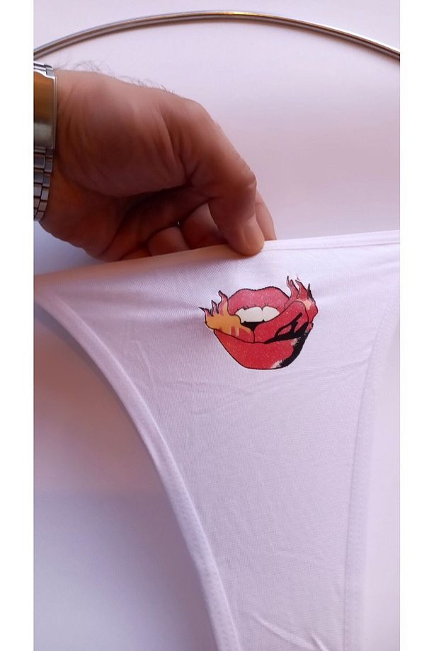 Kadın Külot G-string 7''adet Baskılı Çift Ağlı Standart Kalıp Iç Çamaşırı - 1