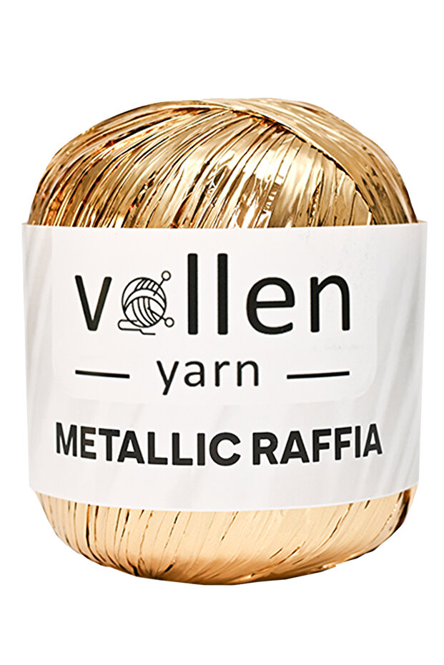 Premium Metallic Raffia, Hat Rope, Evening Bag Rope, Polyester Rope, Silvery Metallic Rope, Golden Yellow