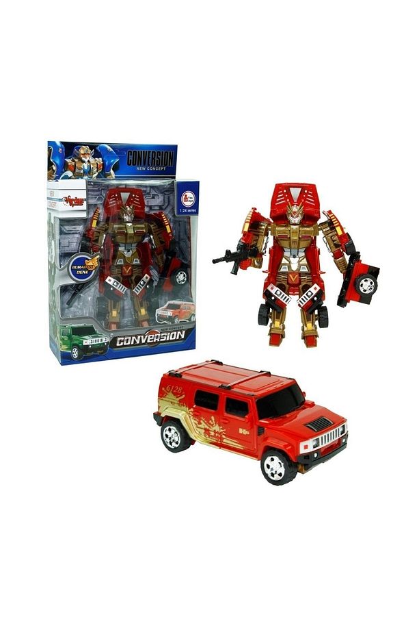 Transformers Conversion Dönüşebilen Robot Araba Sesli Işıklı Transformers Sarı Kırmızı - 1
